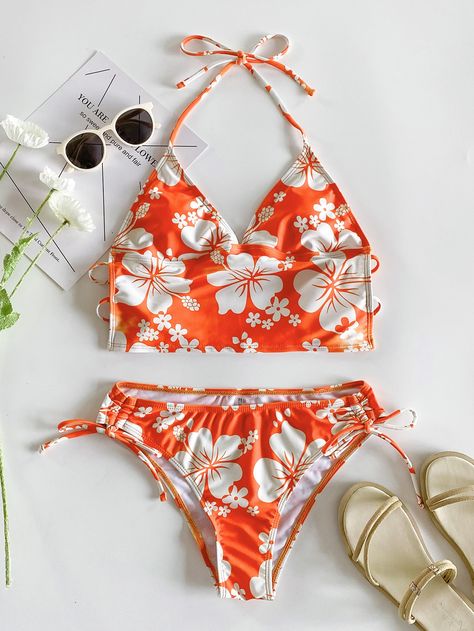 Swimsuit Shein, Malibu Barbie, Cute Bathing Suits, Swim Suits, Sweater Dress Women, Cute Swimsuits, Summer Inspiration, Orange Flower, Haiti