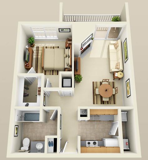 650 sq foot apartment 650 Sq Ft House Plans, Safari Bedroom Decor, Kerala Home Design, Bedroom Inspirations Boho, Low Budget House, Kerala Home, Flat Roof House, 1 Bedroom House, Apartment Floor