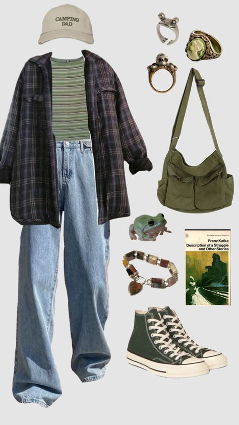 back to school outfit #fashioninspo #moodboard #y2k #fairycore #grunge #90s #fashion #backtoschool #frog Avacore Outfits, 90s Fall Fashion Grunge, Old School Aesthetic Outfit, Y2k Fashion 90s, Frog Inspired Outfit, Retrocore Outfits, 90s Vibes Outfit, 90s Grunge Summer Outfits, School Outfit Y2k