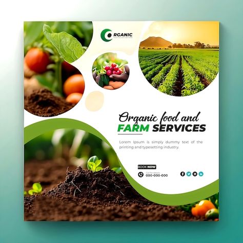 Services Social Media Post, Agriculture Design, Event Banner, Banner Template, Free Psd, Organic Recipes, Media Post, Market Design, Banner Design