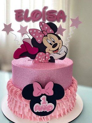 Arquivo de corte de topo de bolo minie | Compre Produtos Personalizados no Elo7 Mine Mouse Cake Topper, Minnie Mouse Fondant Topper, Topper Minnie Mouse Pink, Minnie Mouse 3d Cake Topper, Bolo Minnie, Minnie’s Bowtique Cake, Minnie Mouse, Pastel