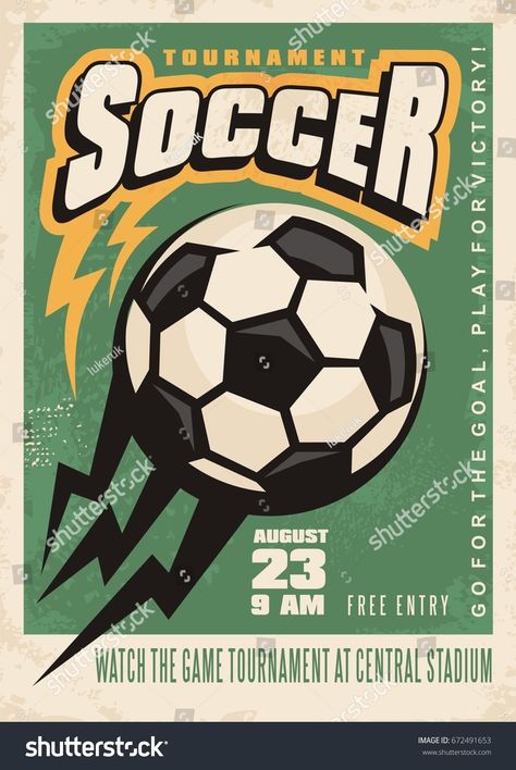 Fifa Poster, Sports Day Poster, Football Music, Best Soccer Cleats, Football Books, Soccer Tournament, Poster Design Layout, Retro Soccer, Football Illustration