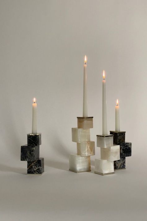 Onyx Candle Holder, Marble Centerpieces, Onyx Decor, Marble Objects, Stone Bookends, Bedroom Decor Inspirations, Marble Decoration, Marble Home Decor, Fall Dining Room Table