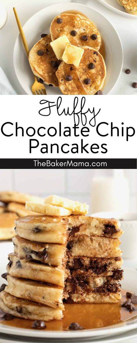 Chocolate Chip Pancakes With Bisquick, Small Batch Chocolate Chip Pancakes, Mini Chocolate Pancakes, Chocolate Chunk Pancakes, Choc Chip Pancakes Easy, Pancake Chocolate Chip, Buttermilk Chocolate Chip Pancakes, Pancake With Chocolate Chips, Choco Chip Pancakes