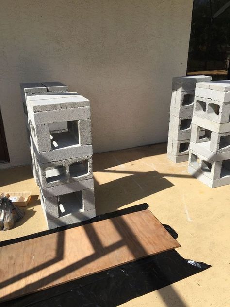 Homeowner stacks cinder blocks—look at her patio now Diy Cinder Block Bar, Easy Diy Outdoor Bar, Cinder Block Bar, Hometalk Diy, Diy Outdoor Bar, Cinder Blocks, Cinder Block, Patio Bar, Ace Hardware