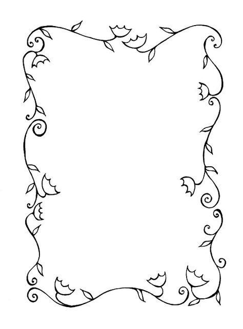 Flowers borders Drawing Borders, Free Wedding Cards, Hand Drawn Cards, Page Borders Design, Hand Drawn Wedding, Simple Borders, Flower Drawing Design, Outline Designs, Cricut Craft