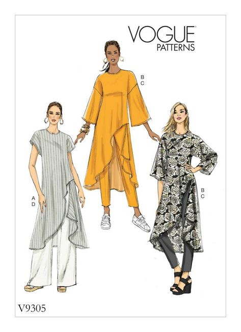 Sewing Patterns For Women, Top Sewing, Fitted Tunic, Trendy Sewing, Pants Sewing Pattern, Vogue Sewing, Vogue Sewing Patterns, Vogue Pattern, Vogue Patterns