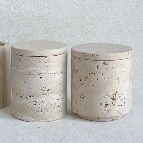 SG$27.67  15％ Off | D9X11.5CM Wabi-sabi Beige Travertine Marble Jars Stone Vessel Storage Candle Tank with lid and boxes Packaging Marble Jar, Boxes Packaging, Travertine Marble, Interior Projects, Box Packaging, Wabi Sabi, Tile, Marble, Packaging