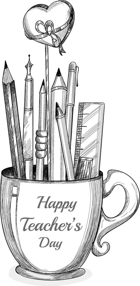 Shape Teacher Day Doodle Art For Teachers Day, Teachers Day Sketch Ideas, Teachers Day Pencil Sketch, Teachers Day Pencil Drawing, Drawing For Teachers Day Student, Teachers Day Doodle Art, World Teacher Day Drawing, Sketch For Teachers Day, Happy Teacher's Day Drawing