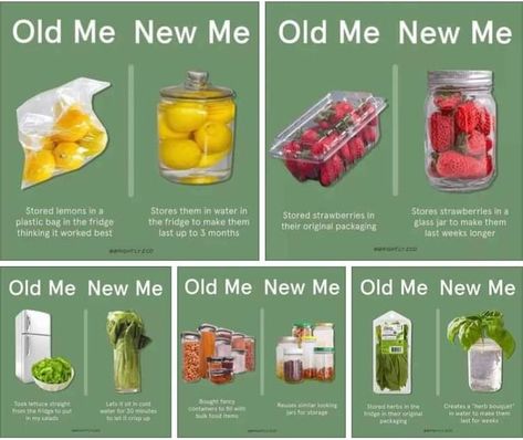 Old Me New Me, Food Saver Hacks, Healthy Fridge, Produce Storage, Amazing Food Hacks, Prevent Food Waste, Fruit And Vegetable Storage, Storage Tips, Food Saver