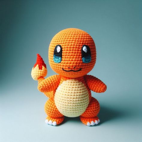 Crochet Pokemon Charmander, Charmander Amigurumi Free Pattern, Pokemon Arigumi, Amigurumi Free Pattern Pokemon, Crochet Pokemon Pattern Free Easy, Squirtle Crochet Pattern Free, My Hero Academia Crochet Pattern, Charmander Crochet Pattern Free, Pikachu Amigurumi Free Pattern