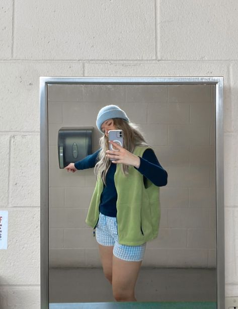 camera roll, photo dump, 0.5 pic, insta dump, casual outfit, boxer outfit, granola outfit, vest outfit, camping outfit, photo poses, friend group, summer photo inspo, insta story, story inspo, socials, dr, br, bf, BeReal poses, pic inspo, camping, hiking, granola aesthetic Hiking Vest Outfit, Granola Vest Outfits, Granola Girl Vest Outfit, Girls Vest Outfit, Summer Vest Outfit, Pink Vest Outfit, Friend Group Summer, Boxer Outfit, Outfit Camping