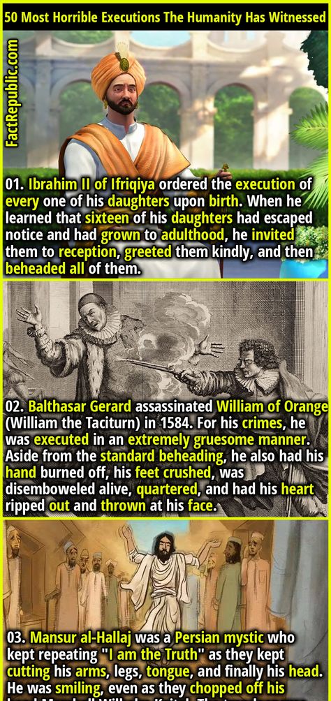 50 Most Horrible Executions The Humanity Has Witnessed - Fact Republic Funny History Facts, Funny Weird Facts, Weird History Facts, Weird Laws, Creepy History, Epic Facts, Weird History, Facts About Humans, Fact Republic