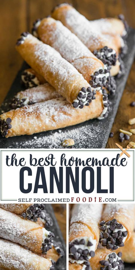 Homemade Cannoli Recipe, Baklava Recept, Italian Dessert Recipes, Homemade Cannoli, Hemgjord Glass, Cannoli Recipe, Pecan Desserts, Smores Dessert, Diy Dessert