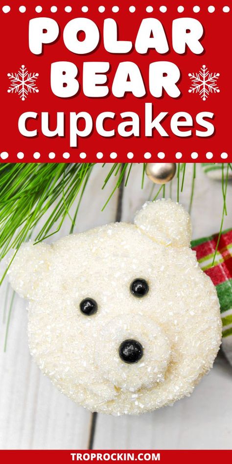 Polar Bear Cupcakes Easy, Winter Wonderland Cupcake Ideas, Polar Bear Cake Pops, Polar Bear Cupcakes, Cupcakes For Christmas, Polar Bear Cupcake, Fluffy Vanilla Cupcakes, Polar Bear Theme, Pops Recipes