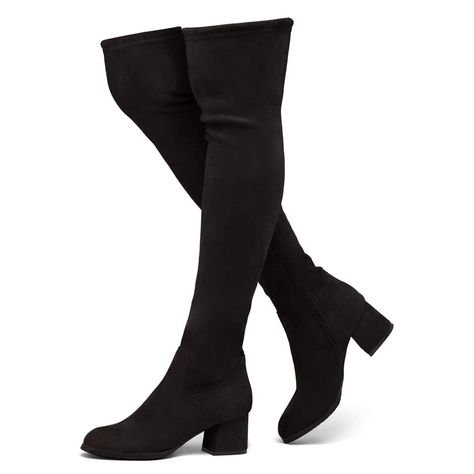 PRICES MAY VARY. Over the Knee Boots: the boots ware comfortable like flats, fit running and longtime walking. Elastic Shaft: These thigh high boots have been made in soft stretchy upper for a comfortable, sock-like fit. Side Zipper: These over the knee boots have ties at the back so you can create a personalized fit, the side zipper makes it easy to put on and take off. Elevate Your Outfit: These women’s thigh high boots are designed with 2.5' Block heels and a durable rubber sole outsole, it i Fall Dress Boots, Dresses With Boots Fall, How To Wear Thigh High Boots, Stretchy Boots, Thigh High Boots Flat, Women's Over The Knee Boots, Womens High Boots, High Boots Outfit, Thigh High Boots Heels