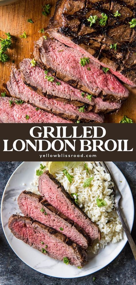 Biscuit Dinner, London Broil Marinade, Grilled London Broil, Recipes Hamburger, Bacon Dinner, London Broil Recipes, Eggs Dinner, Sausage Dinner, Vegetarian Salad