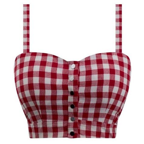 Retro Gal Gingham Crop Top in Red Double Trouble Apparel ❤ liked on Polyvore featuring tops, pin up tops, rockabilly tops, cowgirl tops, checkered crop top and gingham top Pola Korset, Gingham Crop Top, Gingham Top, Retro Tops, Gingham Tops, Clothes Summer, Vintage Mode, Summer Crop Tops, Red Gingham