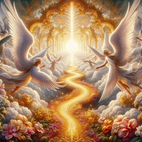 Image Creator Heaven Images Paradise, Heaven Pictures Paradise, Divine Angel, Heaven Images, Path To Heaven, Heaven Pictures, Pearly Gates, Heaven's Gate, Jesus Christ Artwork