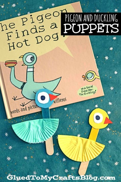 Preschool Storytime Ideas, Duckling Craft, Mo Willems Activity, Pigeon Craft, Storybook Crafts, Library Storytime, Pigeon Books, Bucket Fillers, Kids Programs