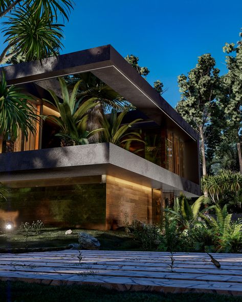 Tropical House Exterior, Modern Tropical House, Expensive Homes, Eco Home, Tropical House Design, Mansion Exterior, Tropical Architecture, Modern Architects, House Modern