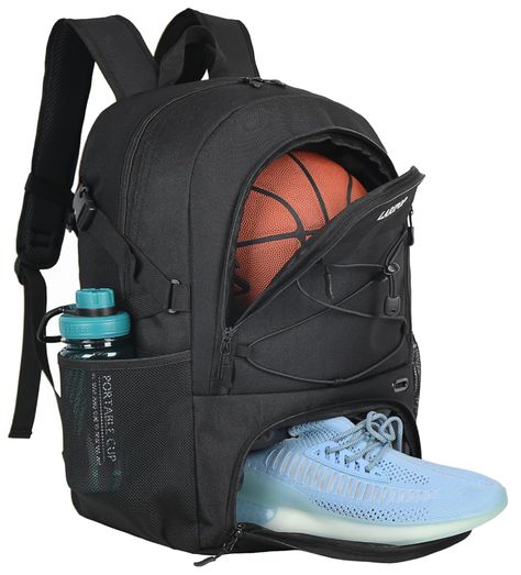 LARIPOP | Large Basketball Backpack Bag Sports with Separate Ball holder & Shoes Compartment Fit 14+ Shoe, Boys Girls Woven,Best for Basketball, Soccer, Volleyball, Swim, Gym, Travel Youth And Adult Soccer Backpack, Volleyball Bag, Swim Gym, Basketball Backpack, Basketball Accessories, Soccer Bag, Basketball Bag, Ball Holder, Basketball Workouts