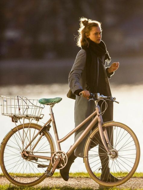 Bike Cycle, Copenhagen, A Woman, Bicycle, Walking, Bike, Water