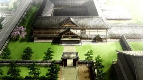 Sasuke Uchiha's house Traditional Japanese House Anime, Traditional Japanese Mansion, Japanese Mansion, Nurarihyon No Mago, Anime House, Japanese Style House, Traditional Japanese House, Asian Homes, Asian Home Decor