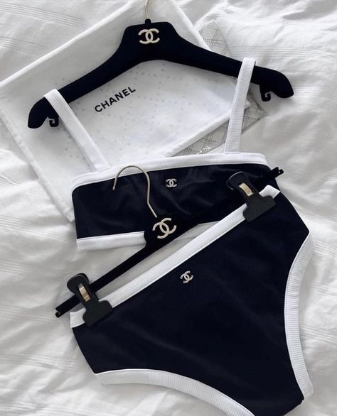 Expensive Swimsuit, Chanel Bathing Suit, Swim Outfits, Designer Swimsuit, Swimwear Luxury, Luxury Swimsuits, Designer Beach Wear, Designer Bikinis, Chanel Outfit