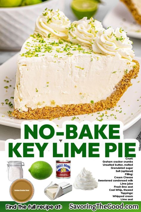 Key Lime Pie Recipe No Bake, Lime Dessert Recipes, No Bake Key Lime Pie, No Bake Key Lime, Key Lime Recipes, Key Lime Desserts, Key Lime Pie Easy, Key Lime Pie Recipe, Lime Desserts