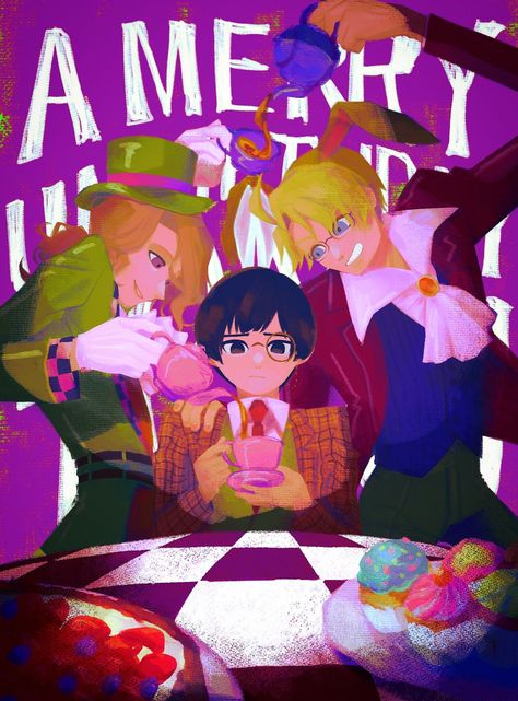 Hetalia Alice In Wonderland, Mad Hatter Fanart, Mad Hatter And March Hare, Aph France, Kiku Honda, Hetalia Anime, Hetalia Characters, Hetalia Fanart, March Hare