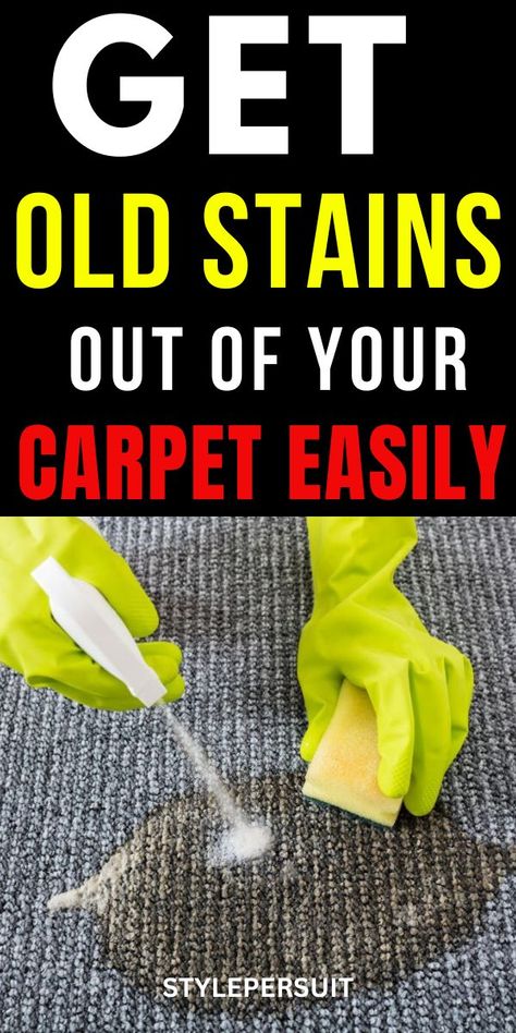 Older carpet stains are more challenging to clean than newer ones. Set-in stains, whether in clothing or on carpets, pose greater cleaning difficulties. Learn how to eliminate old carpet stains easily and... Tough Stains On Carpet, Removing Old Stains From Carpet, Remove Pet Stains From Carpet, Grease Stains Out Of Carpet, Stain Remover For Set In Stains Carpet, Carpet Stains Old, Old Pet Stains Out Of Carpet, How To Clean Old Stains From Carpet, How To Remove Old Carpet Stains