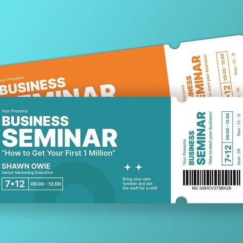 Business Seminar Ticket Template Corporate Identity Ticket Flyer Design, Business Seminar, Corporate Template, Ticket Design, Ticket Template, Corporate Identity, Starting A Business, Flyer Design, Design Ideas