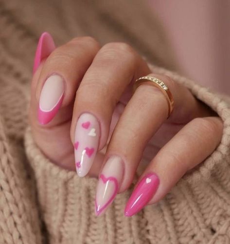 Attractive Nails, Valentine Nails Pink, Brush Techniques, 2023 Nail, January Nails, February Nails, Easy Nails, Nail Designs Valentines, Art Brush