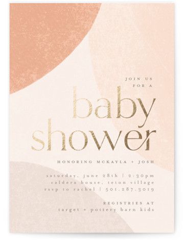 Celebrate the little one on the way with a unique foil-pressed baby shower invitation designed by Minted's community of independent artists. Hand-pressed with real foil, all designs are printed on luxe paper. If you have any questions or special requests for your cards, please email us . A modern, gender neutral baby shower invitation with an abstract background and foil pressed type. Pastel Baby Shower, Baby Shower Invitations Design, Gender Neutral Baby Shower Invitations, Polka Dot Party, Baby Shower Invite, Gender Neutral Baby Shower, Neutral Baby Shower, Foil Stamping, Neutral Baby