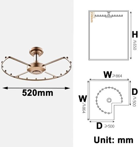 FKKPRVAX Wardrobe Corner Hanger,Corner Clothes Rail for Wardrobe Cloakroom Space Saving,Rotatable Wardrobe Hanger,Round Clothes Rack,Bearing Capacity 30kg (Size : 520mm) : Amazon.co.uk: Home & Kitchen Wardrobe Corner, Wardrobe Hanger, Wardrobe Rail, Clothes Rail, Hanging Rail, Clothes Rack, Clothing Rack, Dressing Room, Clothes Hanger