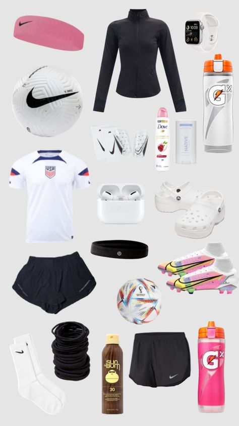 soccer girl #sports #soccer #preppy Casual Athletic Outfits, Soccer Girls Outfits, Vollyball Outfits, Soccer Outfit, Soccer Workouts, Soccer Outfits, Fitness Wear Outfits, Sports Soccer, Training Clothes