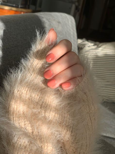 Peach nails gel Peach Bridal Nails, Light Orange Nails Peach, Nail Peach Color, Peach Fuzz Nail Color, Dark Peach Nails, Peach Toe Nails, Peach Fuzz Nails, Peach Nails Short, Pink Peach Nails