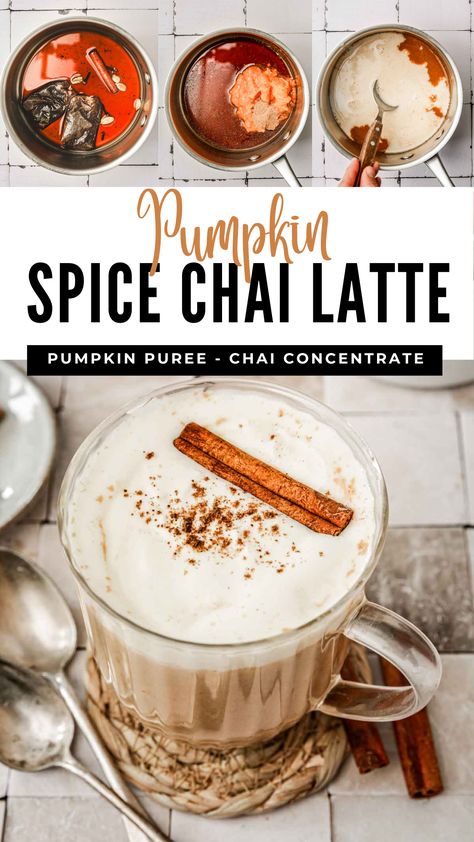 Pumpkin Chai Latte Recipe, Pumpkin Latte Recipe, Pumpkin Chai Latte, Crockpot Drinks, Pumpkin Chai Tea, Milkshake Recipe Easy, Chai Latte Recipe, Pumpkin Pie Spice Mix, Pumpkin Drinks