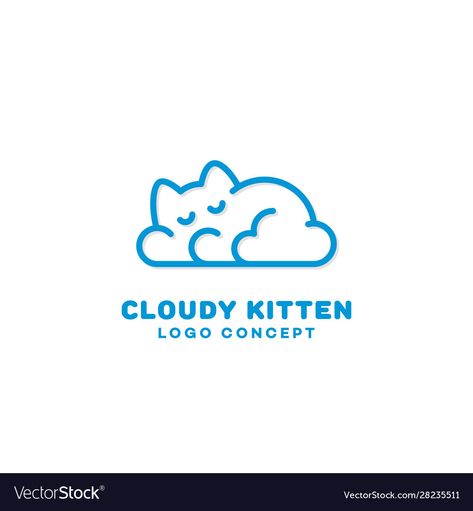 Clouds Logo Design, Cloud Logo Design Ideas, Icon Reference, Cloud Logo Design, Zen Logo, Puzzle Logo, Cat And Cloud, Cloud Logo, Paw Logo