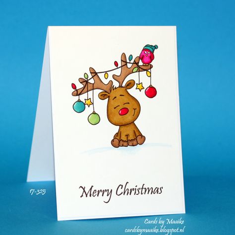 Christmas Doodles Reindeer, Christmas Card Ideas Reindeer, Christmas Reindeer Drawing, Reindeer Doodle, Christmas Cards Reindeer, Christmas Card Reindeer, Christmas Cards Digital, Notesbog Design, Reindeer Christmas Card