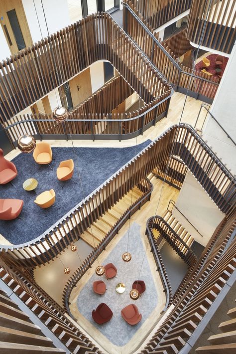 Higher Education Design, Atrium Design, Asma Kat, Building Interior, University Of Oxford, University Architecture, Library Architecture, Stairs Architecture, Education Architecture