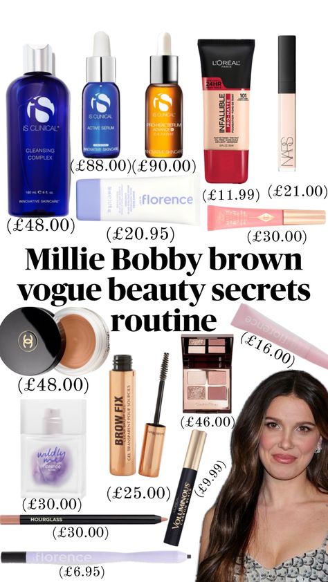 Millie Bobby Brown Vogue, Vogue Beauty Secrets, Vogue Makeup, Makeup Beauty Room, Makeup Routines, Celebrity Beauty Secrets, Makeup Bag Essentials, Makeup Images, Bobbi Brown Makeup