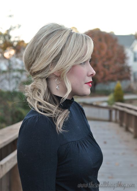 Holiday Hair Tutorial, Holiday Party Hair, The Small Things Blog, Small Things Blog, Hair Updos Tutorials, Side Swept Hairstyles, Waves Hair, Holiday Hair, Side Hairstyles