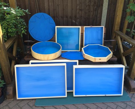 hand made wooden sand trays for therapy, play therapy, sandplay therapy, psychotherapy, arts therapy, drama therapy, creative arts therapy Sand Tray Therapy Room, Drama Therapy, Sandplay Therapy, Sand Therapy, Sand Tray Therapy, Sand Tray, Creative Arts Therapy, Houses Interior, Sand Play