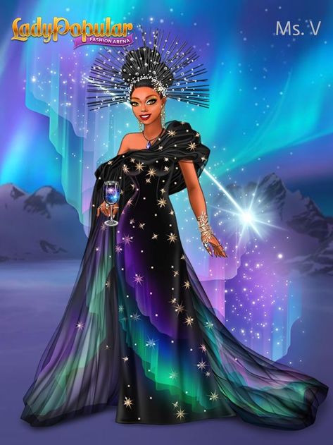 Aurora Borealis Costume, Aurora Borealis Dress, Northern Lights Dress, Lady Popular, Patterns Wallpaper, Light Dress, Guest Attire, Ballet Costumes, Popular Fashion