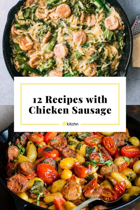 One Pot Meal With Sausage, Chicken Sausage Whole 30 Recipes, Chicken Sausage Mediterranean, Meals With Chicken Sausage Easy Recipes, Chicken Sausage And Veggies Skillet, Chicken Sausage Dishes, Dinner Chicken Sausage, Heck Chicken Sausages Recipe, Basil Chicken Sausage Recipes