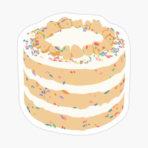 Aesthetic Birthday Stickers Printable, Dessert Stickers Printable, Cute Cake Sticker, Birthday Cake Sticker, Dessert Stickers Aesthetic, Foodie Wallpapers, Baking Stickers, Cake Stickers, Cake Sticker