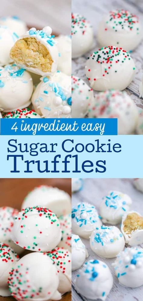 Crisp Sugar Cookie Recipe, Cookie Truffles Recipe, Truffles No Bake, Sugar Cookie Truffles, Cookie Truffles, Best Sugar Cookie, Cookie Recipes For Kids, No Bake Sugar Cookies, Easy Truffles