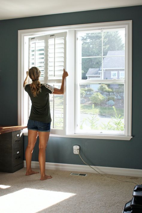 Shutters Interior Window Living Room, Interior Shutters Living Room, Shutters In Bedroom, Plantation Shutters Living Room, Shutters Interior Window, Window Shutters Indoor, Traditional Shutters, Shutters Living Room, Shutters Interior